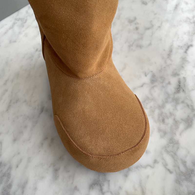 Balenciaga Alaska Faux Shearling-Lined Suede Boots Brown (11)