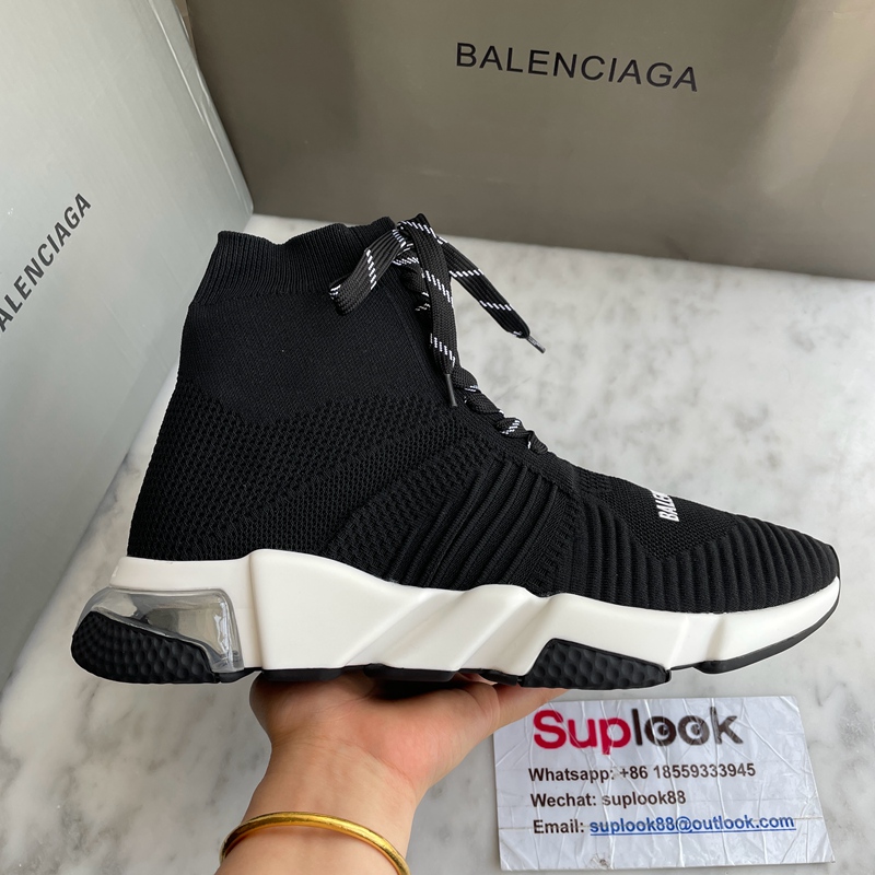 Balenciaga Speed Stretch-Knit Sneakers Black (4)