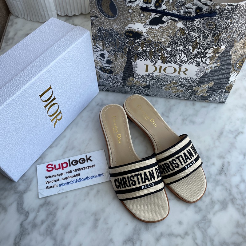 Dior Dway Heeled Heeled Natural Raffia Embroidered Cotton (3)