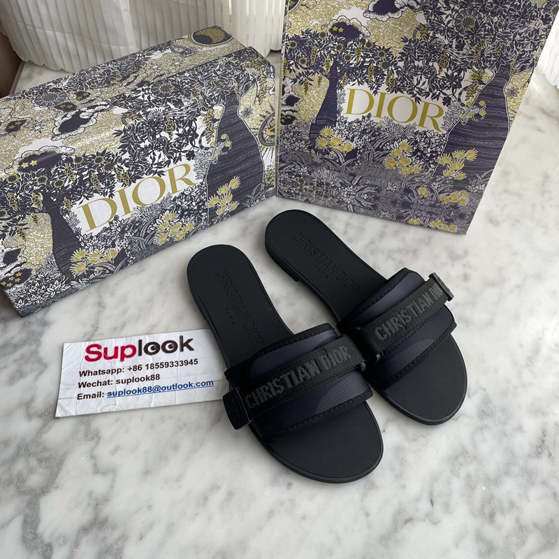 Christian Diorevolution Slide Sandals Oblique Fabric (3)