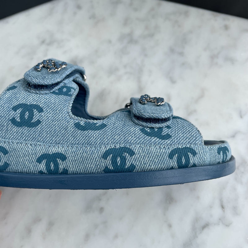 Chanel Mules Denim Blue (5)