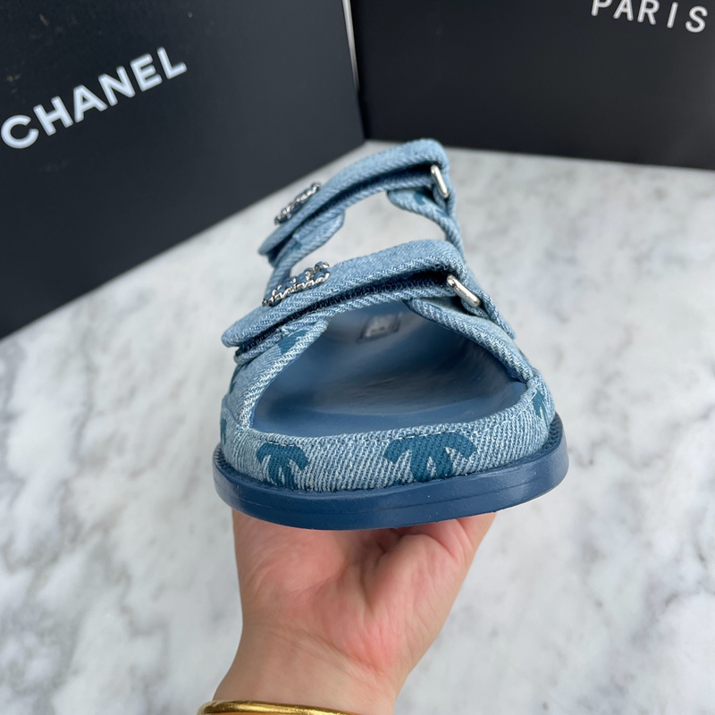 Chanel Mules Denim Blue (7)
