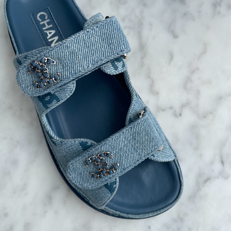 Chanel Mules Denim Blue (9)