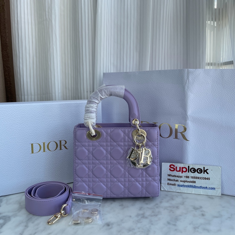 Dior Small Lady Dior My ABCDior Bag Lilac Cannage Lambskin (2)