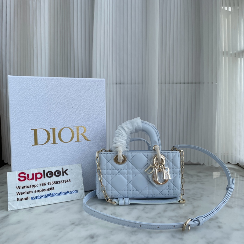 Dior Lady D-Joy Micro Bag Cloud Blue Cannage Lambskin (2)