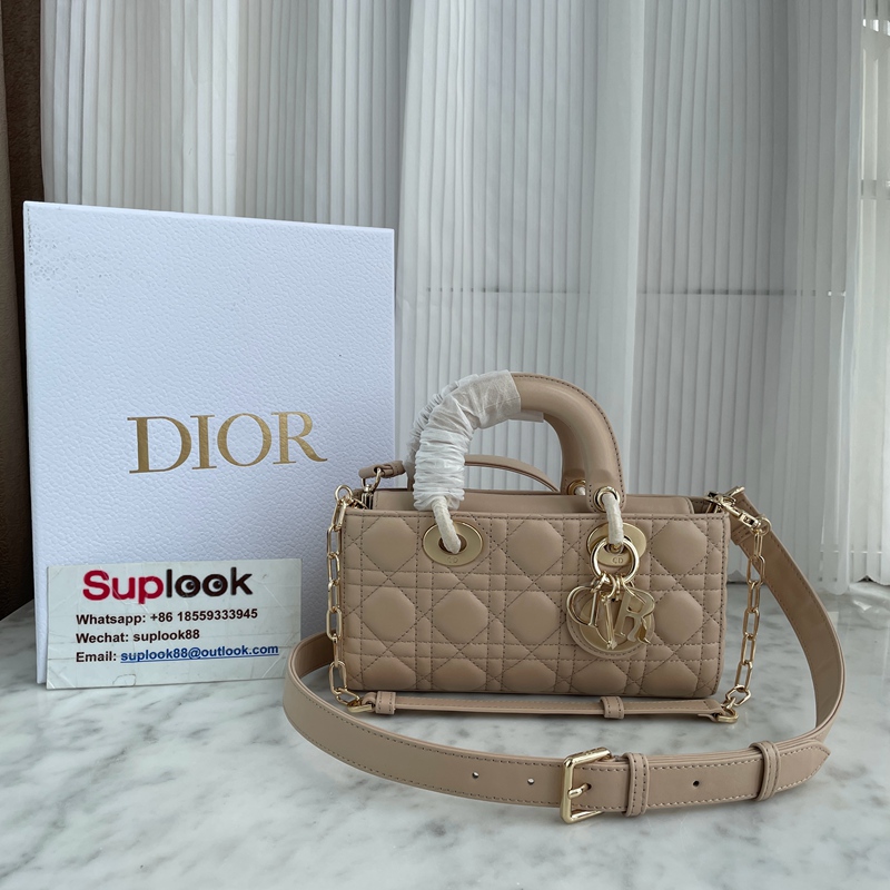 Dior Medium Lady D-Joy Bag Powder Beige Cannage Lambskin (2)