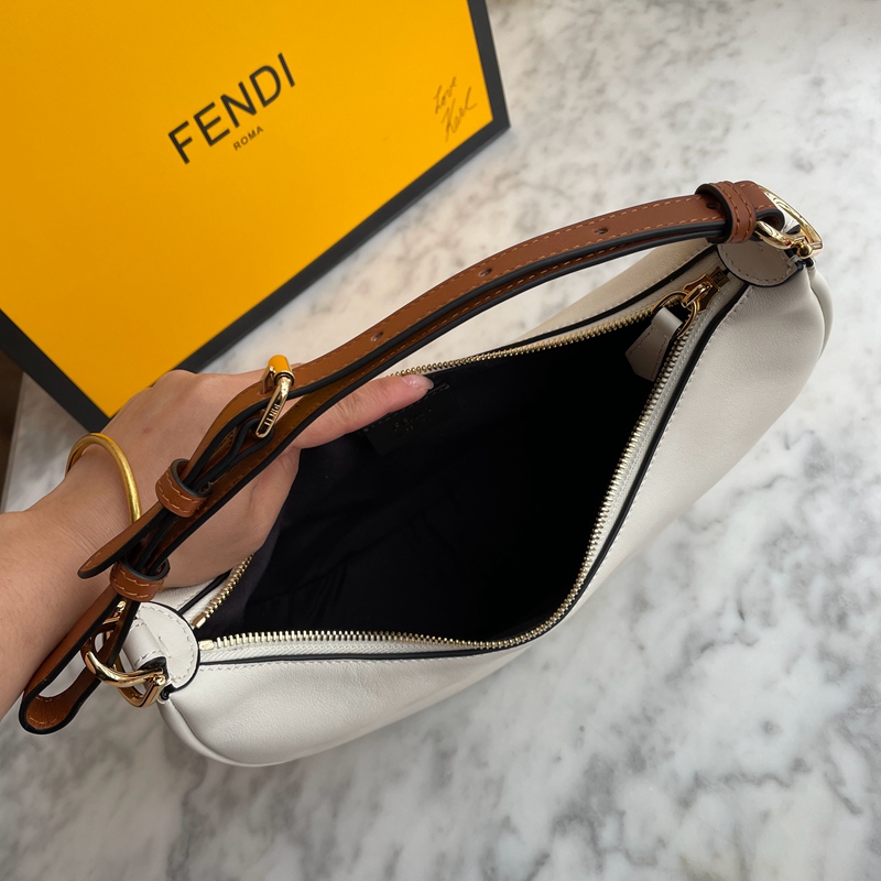 Fendigraphy Small White Leather Bag (19)