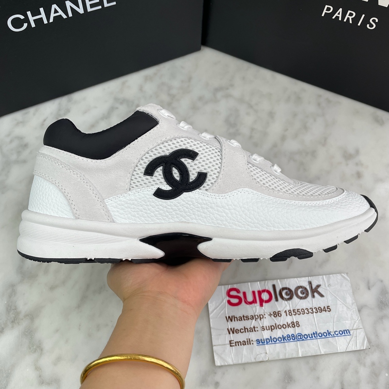 Chanel CC Logo Trainer Tennis Sneakers White (4)