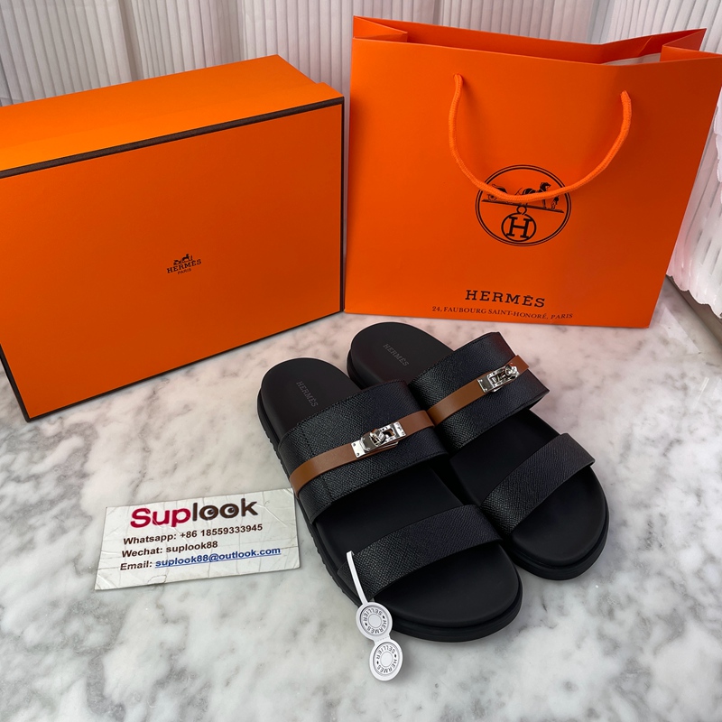 Hermes Jackson Sandal Black Brown (3)