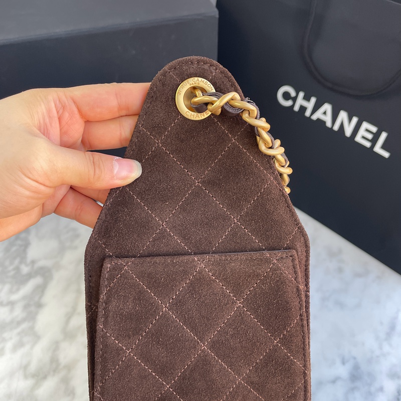 Chanel 25 Brown Suede Small (11)