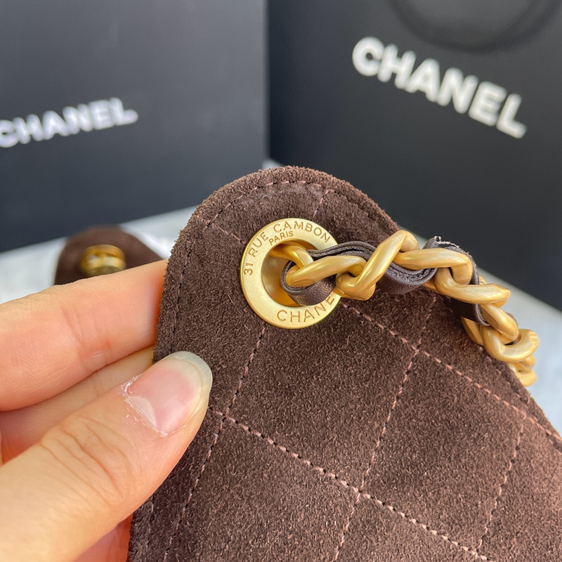 Chanel 25 Brown Suede Small (12)