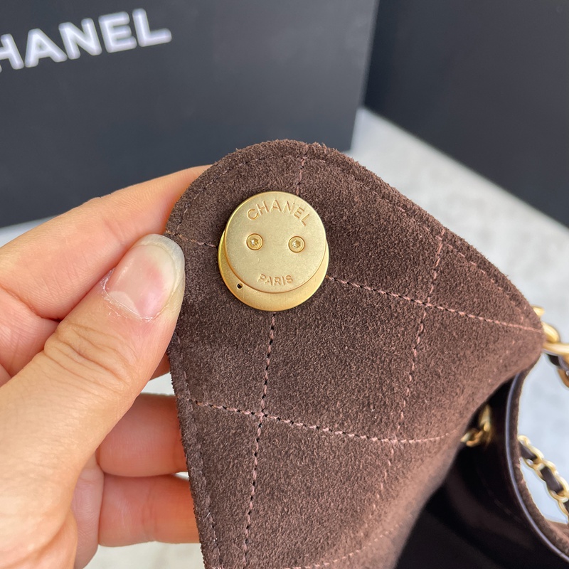 Chanel 25 Brown Suede Small (22)