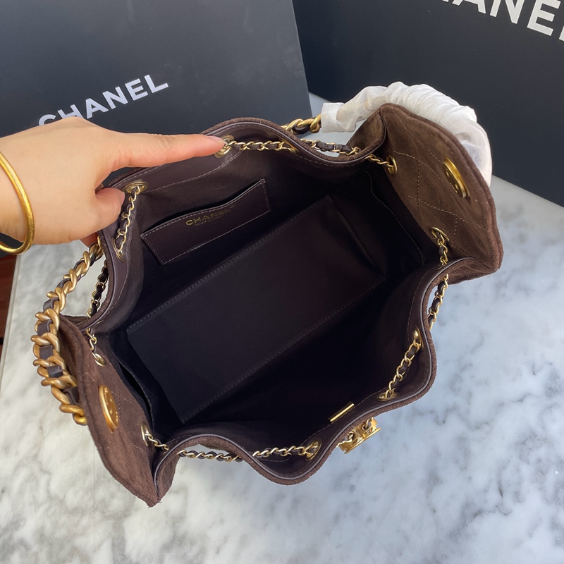 Chanel 25 Brown Suede Small (23)