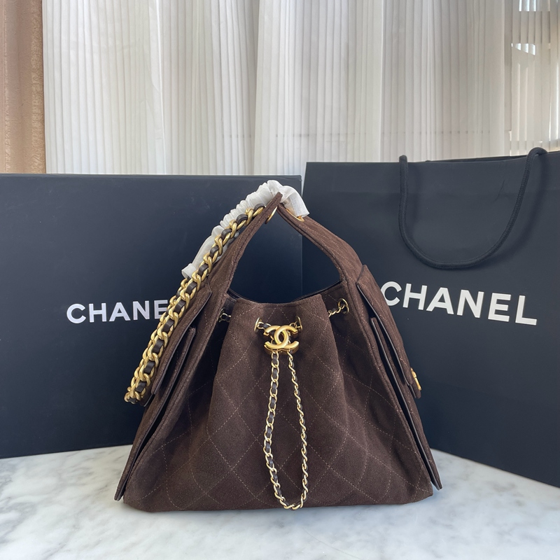 Chanel 25 Brown Suede Small (27)