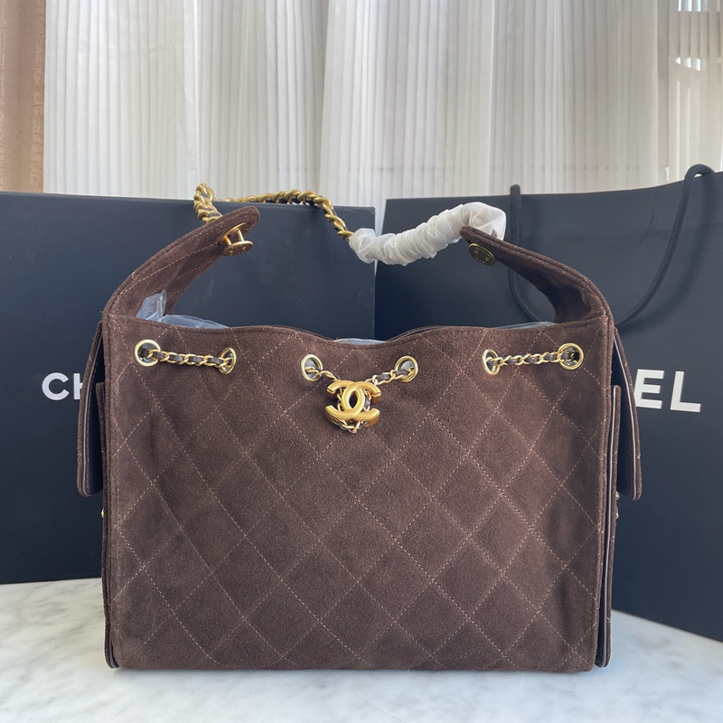Chanel 25 Brown Suede Small (3)