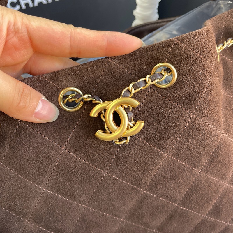 Chanel 25 Brown Suede Small (5)
