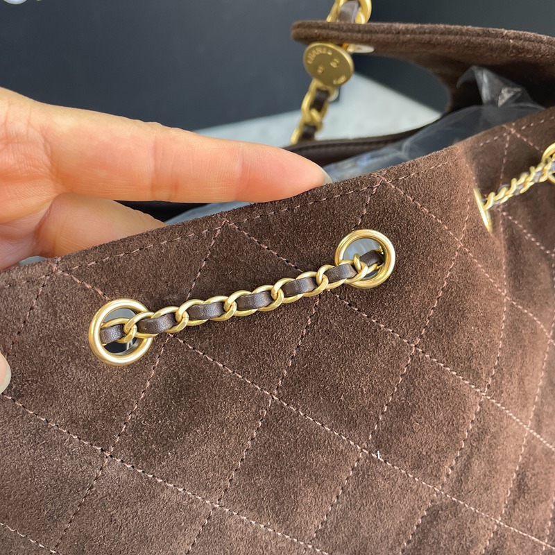 Chanel 25 Brown Suede Small (9)