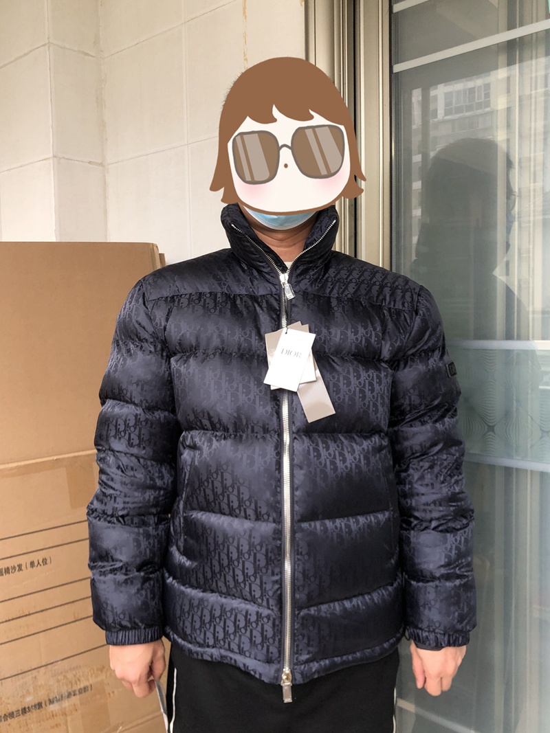 Dior Oblique Down Jacket Navy Blue Technical Jacquard (2)