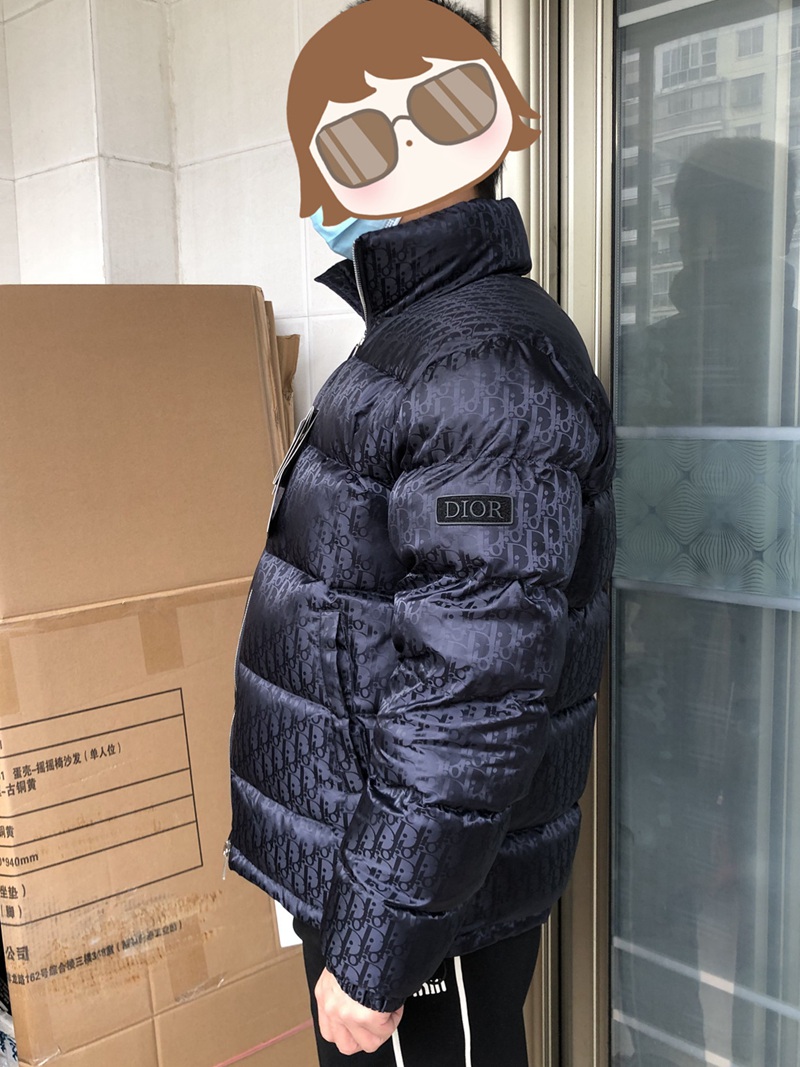 Dior Oblique Down Jacket Navy Blue Technical Jacquard (3)
