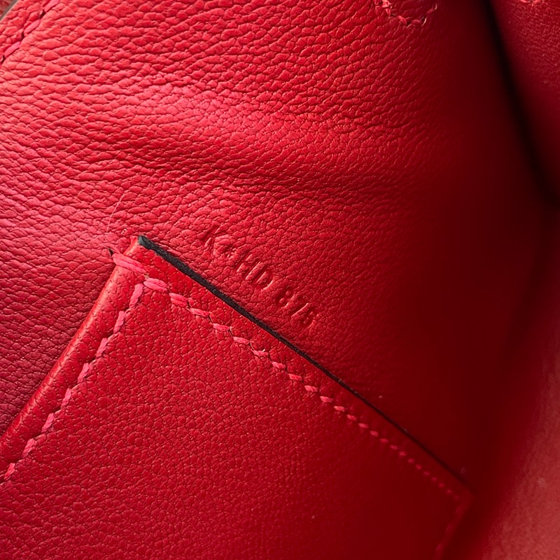 Hermès Kelly Cut Clutch Leather Clutch Bag Red (23)