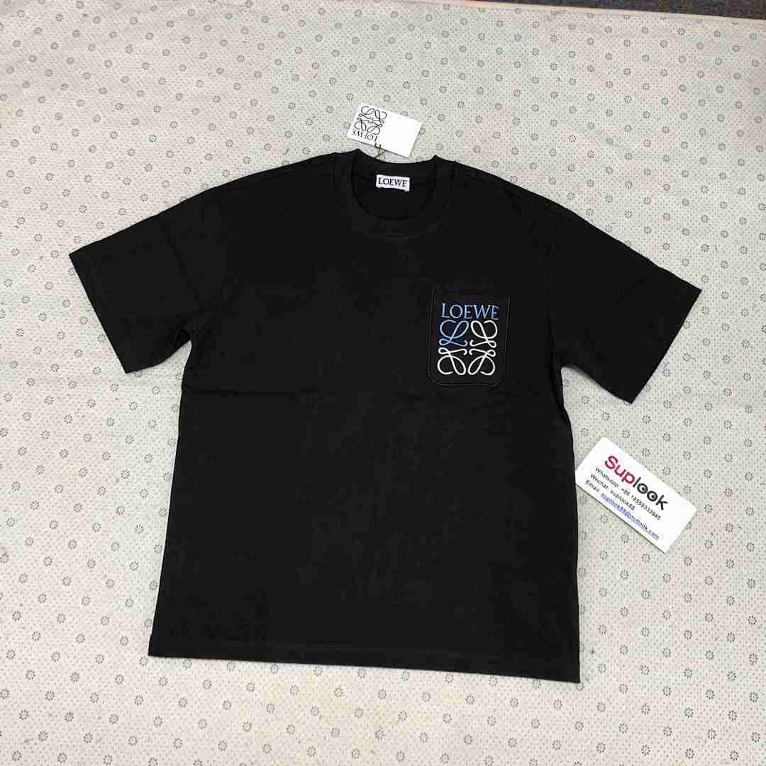 L-oewe Logo Embroidered Cotton-Jersey T-Shirt (1)