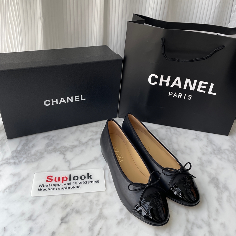 Chanel Ballet flats Lambskin Patent Calfskin Black (3)