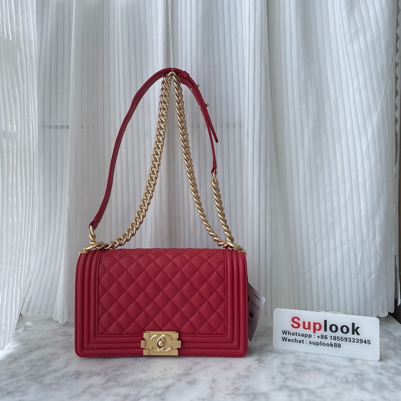 Chanel Lambskin Quilted New Medium Boy Flap Red (2)