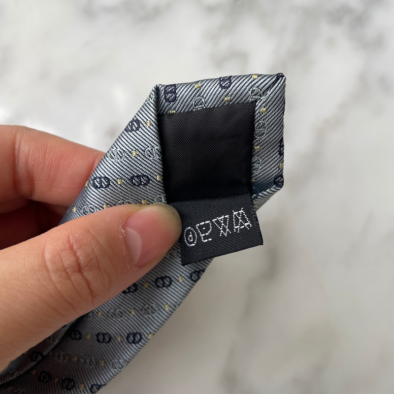 Dior Cannage Tie Gray and Blue Silk (7)
