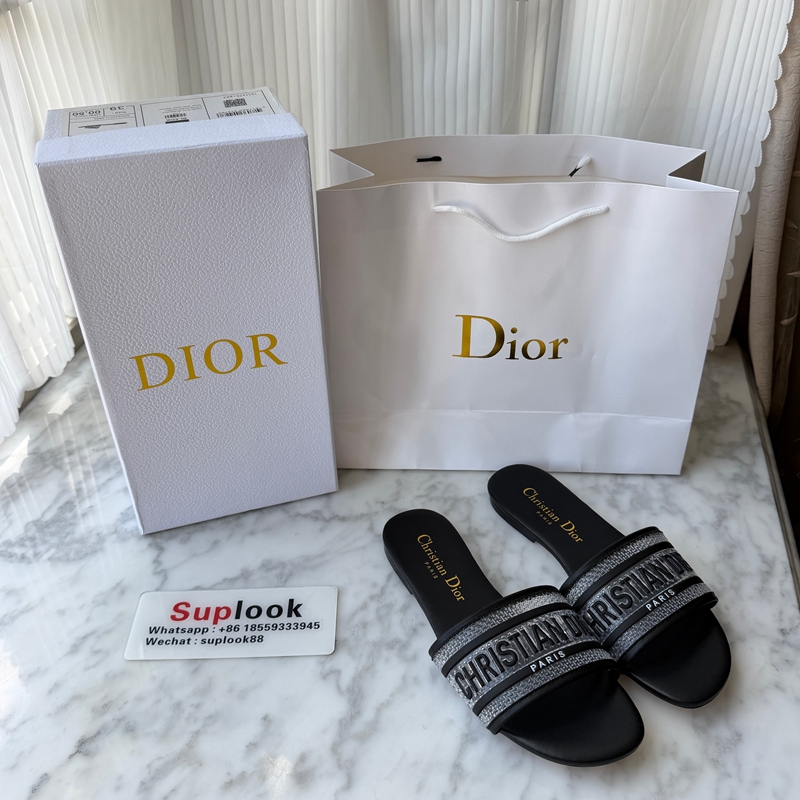 Dior Dway Slide Strass Embroidered Sandals (3)